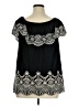 Fever Black Short Sleeve Blouse Size 1X - photo 2