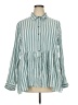 True Craft Stripes Teal Long Sleeve Blouse Size 2X - photo 1