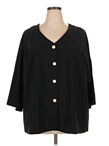 Unbranded 3/4 Sleeve Button-Down Shirt (view 1)