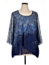 One World 100% Polyester Blue 3/4 Sleeve Blouse Size 1X - photo 1