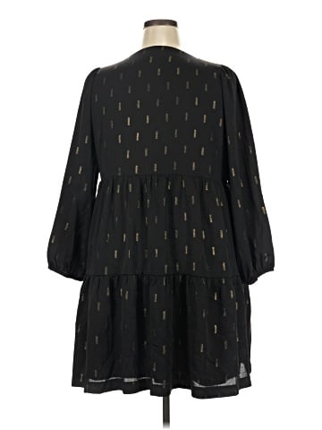 Madewell Metallic Jacquard Faux-Wrap Tiered Mini Dress (view 2)