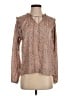 Left Coast by Dolan 100% Polyester Animal Print Brown Long Sleeve Blouse Size S - photo 1