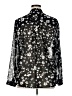 CAbi 100% Polyester Floral Black Long Sleeve Blouse Size XL - photo 2
