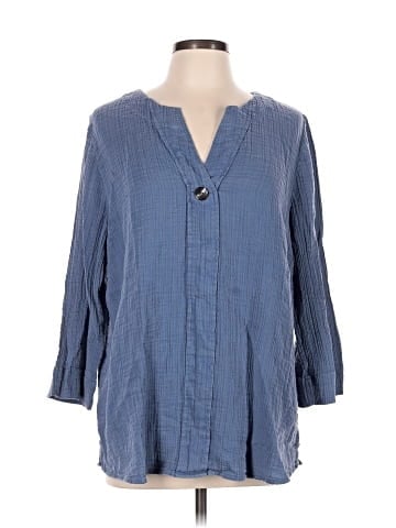 Purejill 3/4 Sleeve Button-Down Shirt (view 1)
