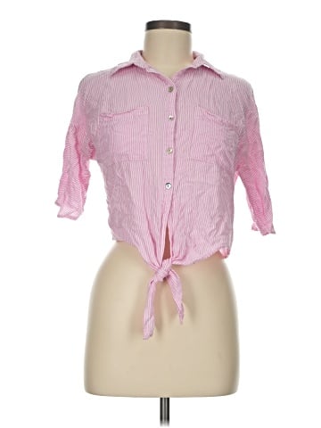 Reserved 3/4 Sleeve Button-Down Shirt (view 1)