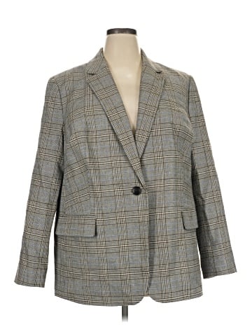 Madewell The Plus Kline Blazer in Yarn-Dyed Plaid (view 1)
