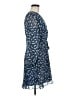 Ann Taylor 100% Polyester Print Blue Casual Dress Size 8 Petite - photo 4