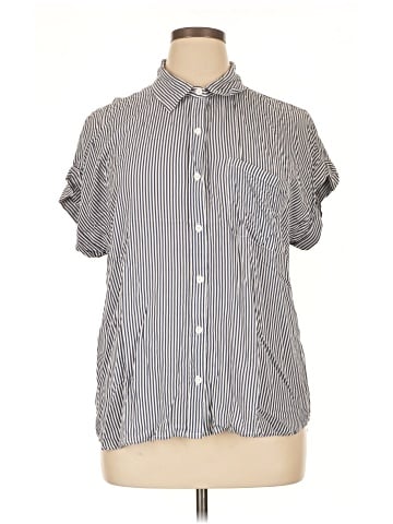 Cosmic Blue Love Short Sleeve Button-Down Shirt (view 1)