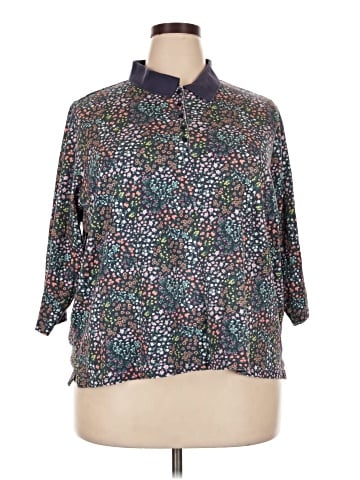 Lands' End 3/4 Sleeve Button-Down Shirt (view 1)