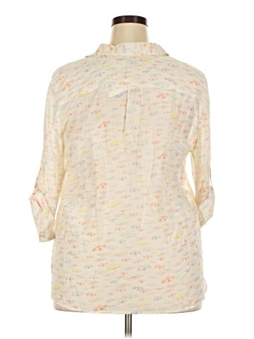 Ann Taylor 3/4 Sleeve Button-Down Shirt (view 2)