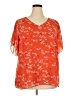 CAbi 100% Polyester Orange Short Sleeve Blouse Size XXL - photo 1