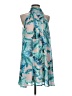 Audrey 3+1 100% Polyester Teal Sleeveless Blouse Size S - photo 1
