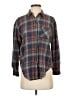 Love Notes Plaid Gray Long Sleeve Button-Down Shirt Size S - photo 1