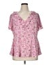 Torrid 100% Polyester Pink Short Sleeve Blouse Size 1X Plus (1) - photo 1