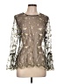 Neiman Marcus Silver Long Sleeve Blouse Size L - photo 1