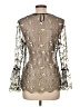 Neiman Marcus Silver Long Sleeve Blouse Size L - photo 2