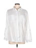 Chico's 100% Lyocell White 3/4 Sleeve Button-Down Shirt Size Lg (2.5) - photo 1