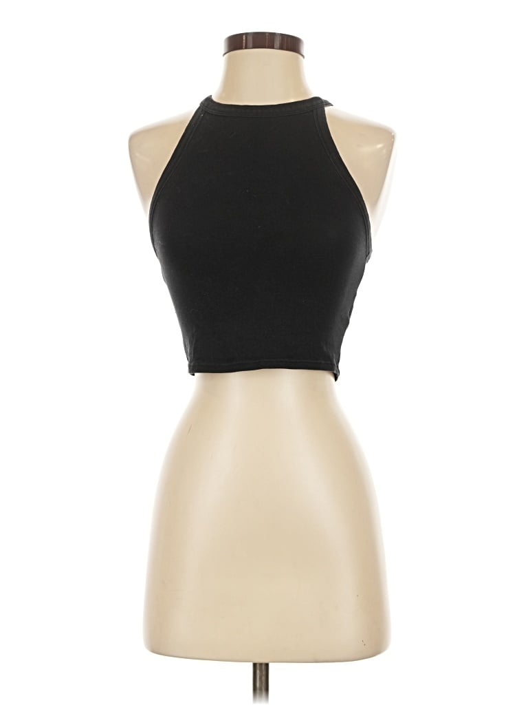 Pre-owned Express One Eleven Tank Top Black Halter Neckline Tops