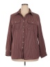 Notations Stripes Burgundy Long Sleeve Blouse Size 2X - photo 1