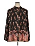 JM Collection 100% Polyester Paisley Black Long Sleeve Blouse Size 3X - photo 1