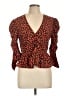 Topshop 100% Polyester Red 3/4 Sleeve Blouse Size 10 - photo 1