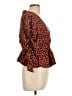 Topshop 100% Polyester Red 3/4 Sleeve Blouse Size 10 - photo 4