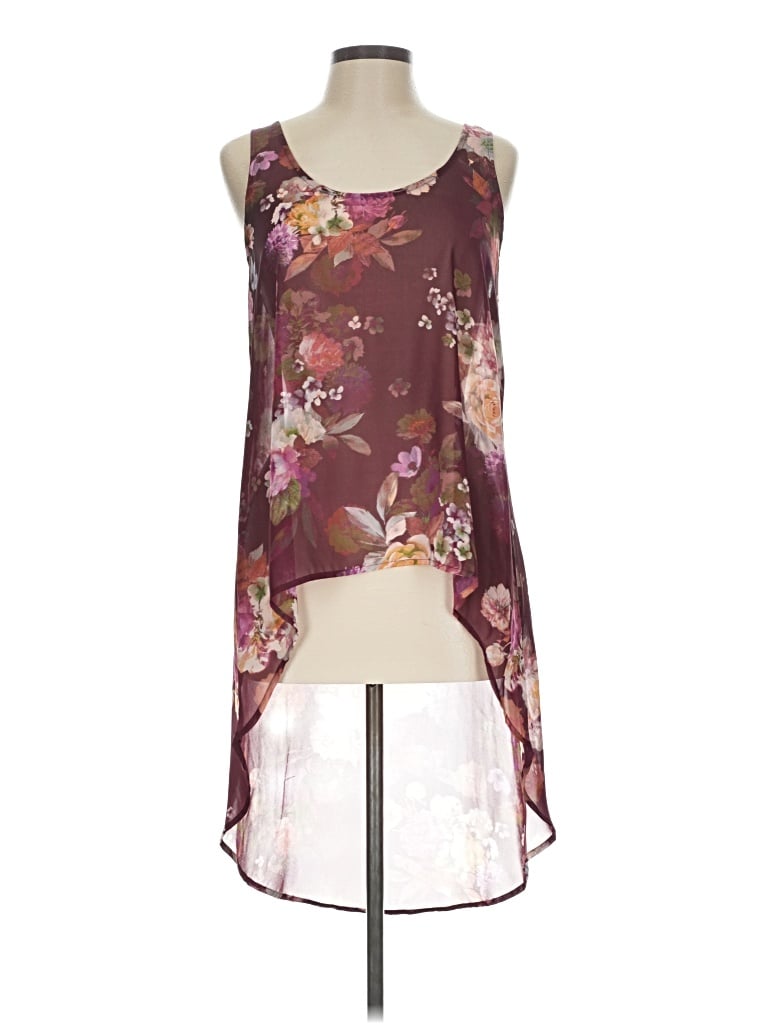 Pre-owned Decree Sleeveless Blouse In Burgundy