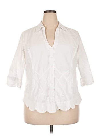 Soft Surroundings 3/4 Sleeve Button-Down Shirt (view 1)