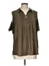 Express 100% Polyester Brown Short Sleeve Blouse Size L - photo 1