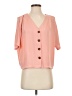 Elodie 100% Polyester Pink Short Sleeve Blouse Size S - photo 1