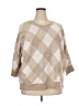 89th & Madison Checkered-gingham Tan Pullover Sweater Size 3X - photo 1