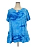 Avenue Blue Short Sleeve Blouse Size 22 Plus - photo 1