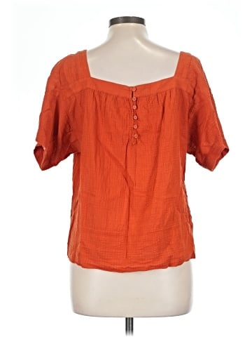 Madewell Square-Neck Short-Sleeve Popover Top in Windowpane (view 2)