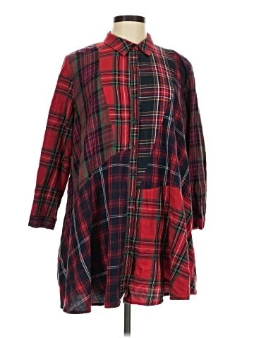 Zara 3/4 Sleeve Button-Down Shirt (view 1)