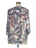 Chaps 100% Polyester Blue 3/4 Sleeve Blouse Size 1X - photo 2