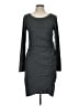 Leith Solid Gray Casual Dress Size L - photo 1