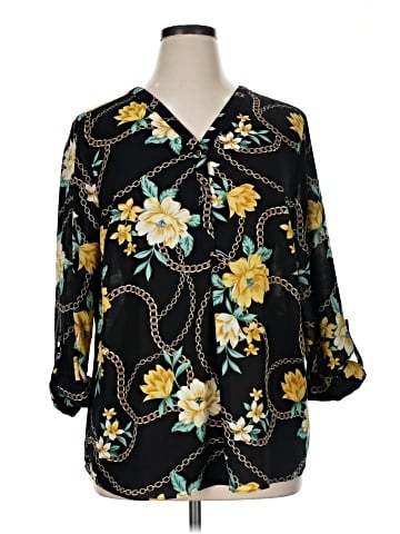 JM Collection 3/4 Sleeve Blouse (view 1)
