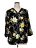JM Collection 100% Polyester Floral Black 3/4 Sleeve Blouse Size XL - photo 1