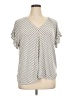 Max Studio Stripes Gray Short Sleeve Top Size 1X - photo 1