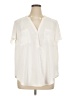 Torrid 100% Polyester Ivory Short Sleeve Blouse Size 1X Plus (1) - photo 1
