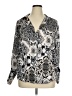 Zara Paisley Silver Long Sleeve Blouse Size XL - photo 1