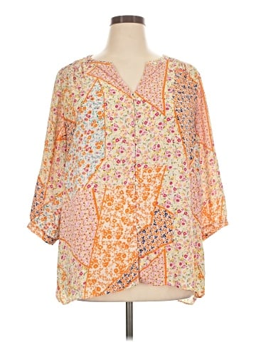 Rose + Olive 3/4 Sleeve Blouse (view 1)
