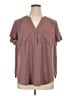 Torrid Brown Short Sleeve Blouse Size 1X Plus (1) - photo 1