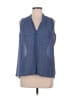 Rose + Olive 100% Polyester Polka Dots Blue Sleeveless Blouse Size M - photo 1