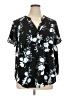 Torrid 100% Polyester Black Short Sleeve Blouse Size 1X Plus (1) - photo 1