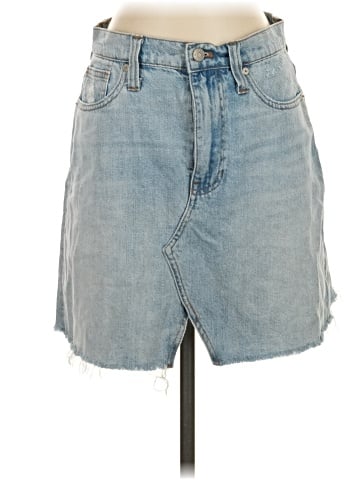Madewell Rigid Denim A-Line Mini Skirt: Cutout Edition (view 1)