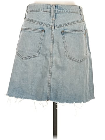 Madewell Rigid Denim A-Line Mini Skirt: Cutout Edition (view 2)