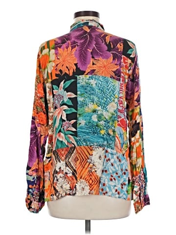 Johnny Was Long Sleeve Silk Top (view 2)