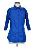 HOTOUCH Blue 3/4 Sleeve Button-Down Shirt Size M - photo 1