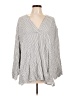 Torrid Stripes Gray Long Sleeve Blouse Size Lg Plus (0) - photo 1